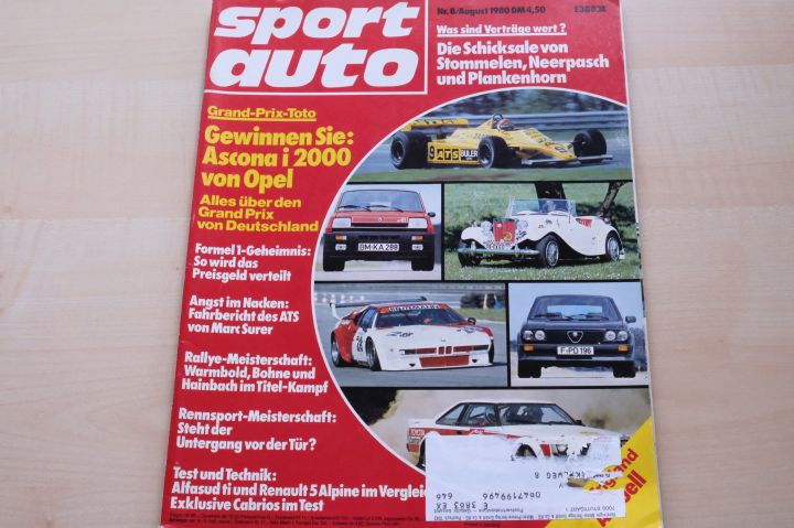 Deckblatt Sport Auto (08/1980)